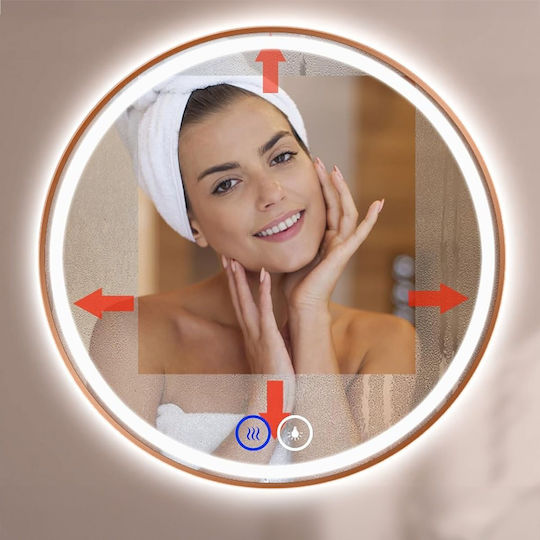 Tutumi Oglindă de Baie Rotundă Lumini LED
