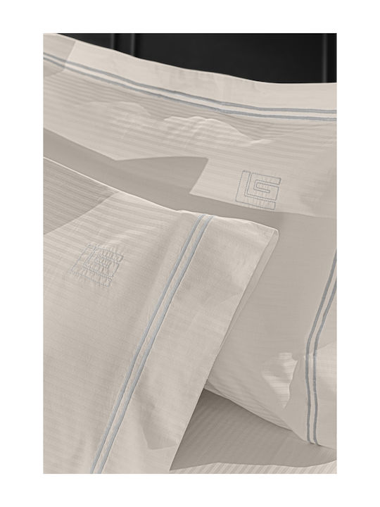 Guy Laroche Bettbezug Baumwollsatin Übergröße 225x245 Nice Natural/ Light Silver