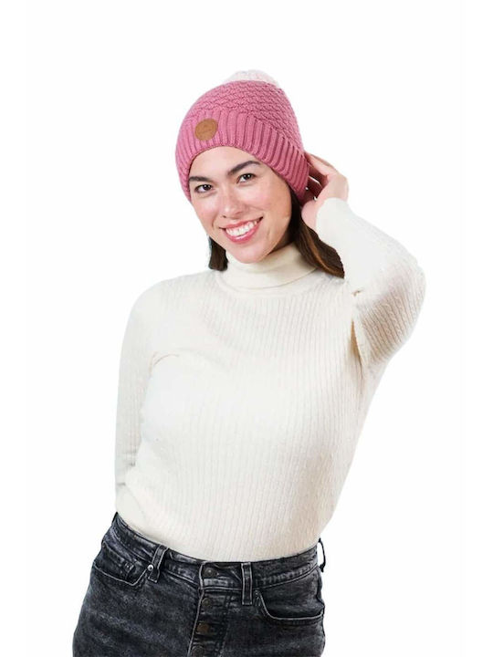 Cabaia Beanie Unisex Fleece Beanie Knitted in Pink color