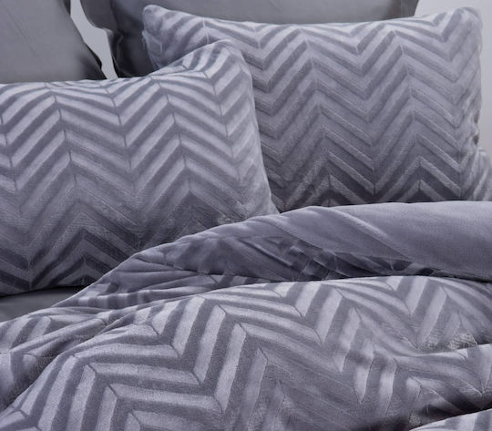 Nef-Nef Homeware Комплект Плик за Завивка Кинг Сайз с 2 Калъфки 240x220 Carmen Сив