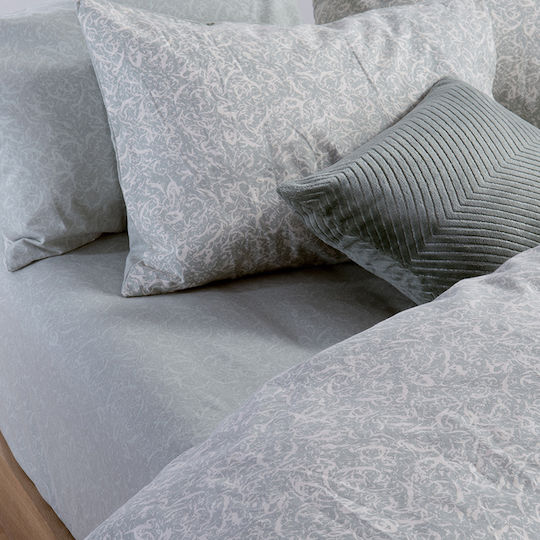 Nef-Nef Homeware Σετ Παπλωματοθήκη Φανελένια Μονή με Μαξιλαροθήκη 160x230cm Sorial Mint