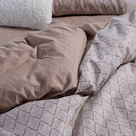 Nef-Nef Homeware Комплект Плик за Завивка Фланелен Кинг Сайз с 2 Калъфки 240x230 Torredo Бежов