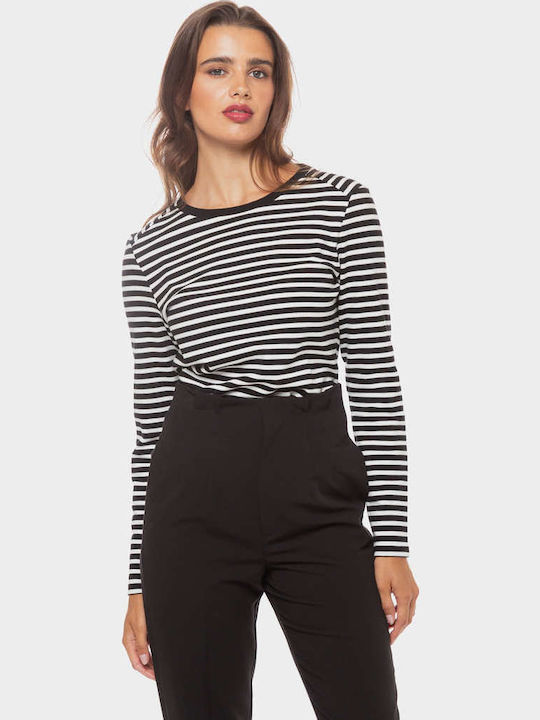 Damen Bluse Langärmelig Schwarz