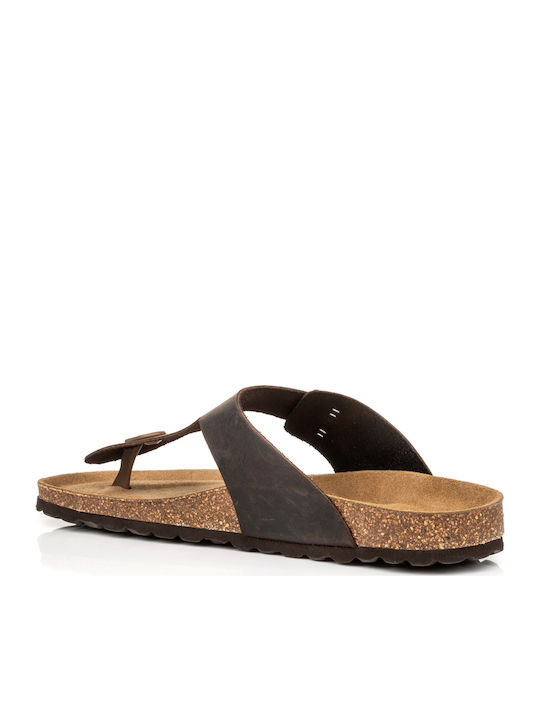 Leather Men's Sandals in Brown Color