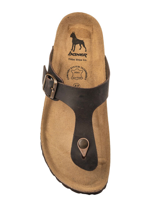 Leather Men's Sandals in Brown Color