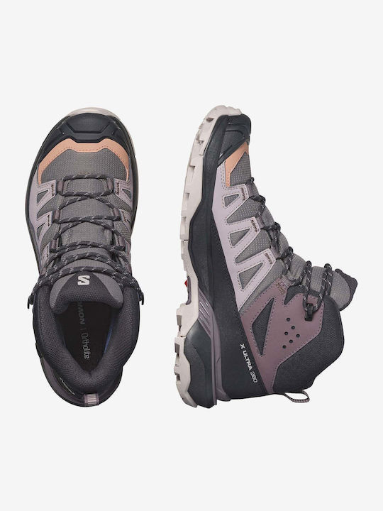 Salomon X Ultra 360 Mid Gtx Women's Waterproof Hiking Boots with Gore-Tex Membrane Purple