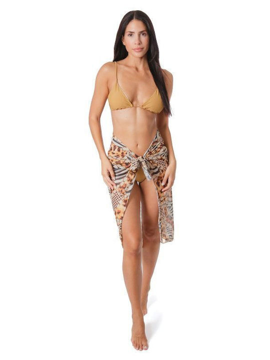 Silia D Bikini Set Top & Slip Bottom Yellow Animal Print