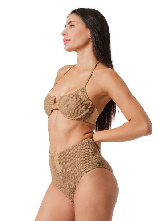 Bikini Set Top & Slip Bottom Beige