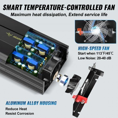 Vevor Inverter für Autos Reine Sinuswelle 5000W zur Umwandlung von 12V DC in 230V AC