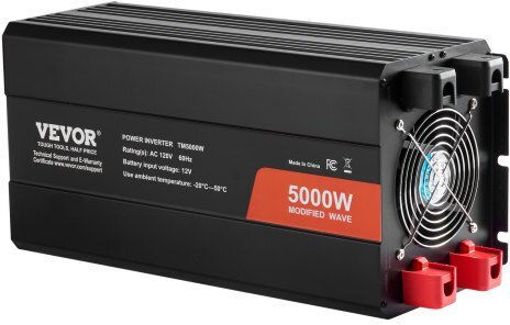 Vevor Inverter Αυτοκινήτου Τροποποιημένου Ημιτόνου 5000W για Μετατροπή 12V DC σε 230V AC