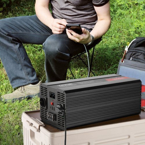 Vevor Inverter Αυτοκινήτου Τροποποιημένου Ημιτόνου 5000W για Μετατροπή 12V DC σε 230V AC