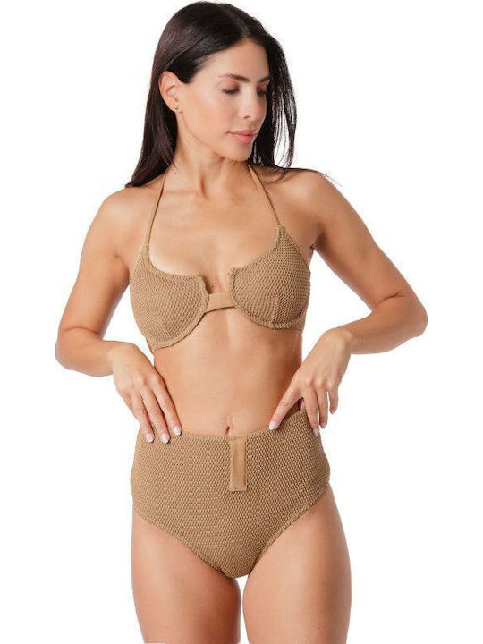 Bikini Set Top & Slip Bottom Beige