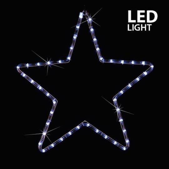 Eurolamp Χριστουγεννιάτικο Κρεμαστό Αδιάβροχο Αστέρι Φωτιζόμενο Πλαστικό Ψυχρό Λευκό 56x56x56εκ.