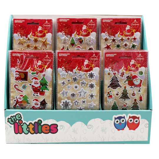 Luna Christmas with Design Νιφάδων Puffy Stickers