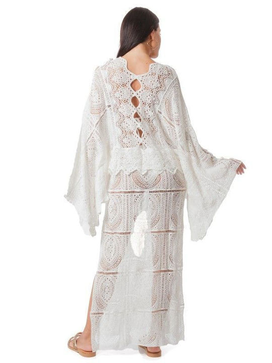 Silia D Women's Caftan Beachwear White