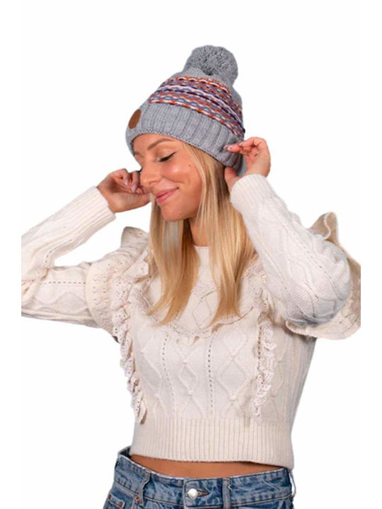 Cabaia Beanie Unisex Fleece Beanie Knitted in Gray color