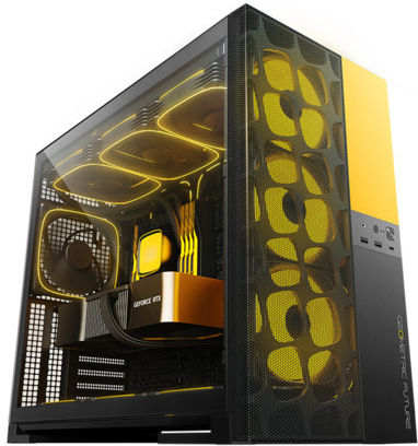 Geometric Future Model 5 Vent Gaming Midi Tower Κουτί Υπολογιστή με Πλαϊνό Παράθυρο Κίτρινο