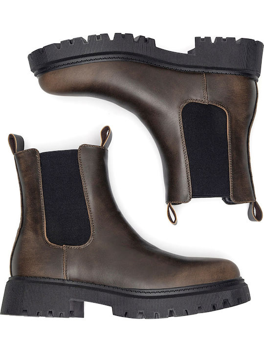 Damen Chelsea Stiefeletten Braun