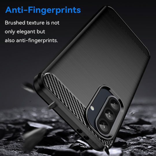Techsuit Carbon Umschlag Rückseite Silikon Schwarz (Samsung Galaxy A36 5G - Techsuit)