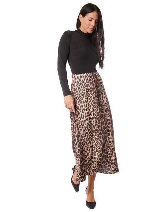 Midi Φούστα Λεοπάρ Animal Print
