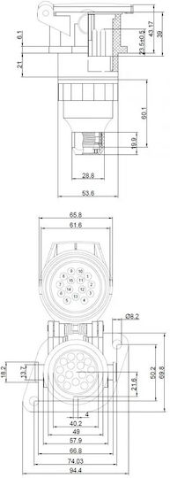 Πρίζα Ρεύματος Θυλική 15 Pin 24v