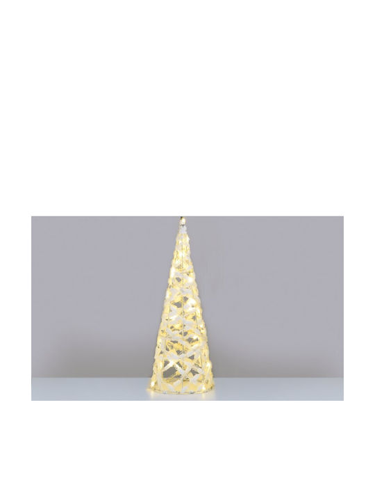 Christmas Decorative Illuminated Fabric Tree Cone 50cm IP20 Battery White