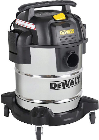 DEWALT Staubsauger Flüssigkeiten / Feststoffe 1050W mit Edelstahl Behälter 25Es