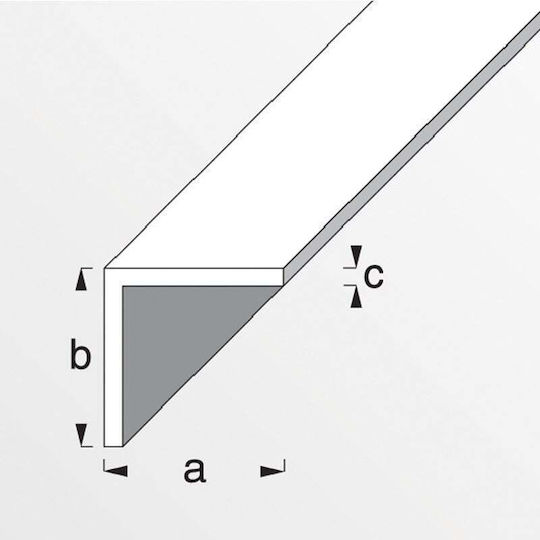 Προφίλ Γωνιακό Πλαστικό Ισόπλευρο Pvc Λευκό 25x25x1.8mm 161438