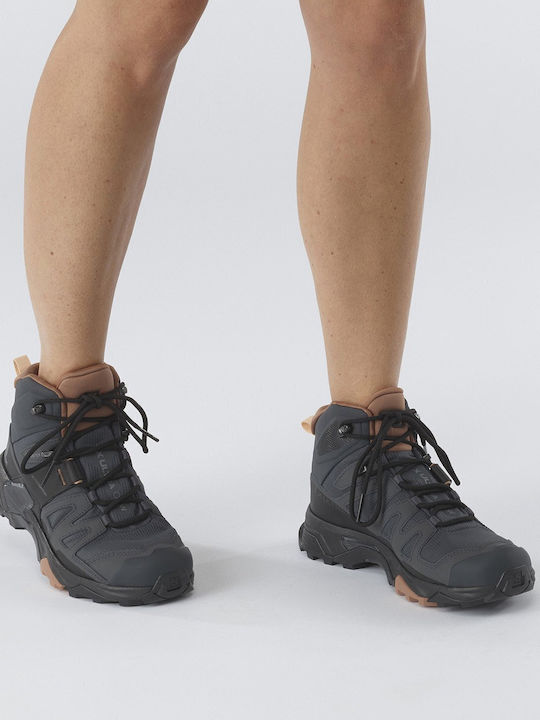 Salomon X Ultra 4 Mid GTX Women's Hiking Waterproof Boots with Gore-Tex Membrane Ebony / Mocha Mousse / Almond Creame