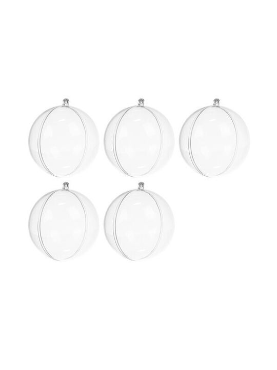 Hanging Ball Ornament Ornament Plastic Transparent 10cm Set 5pcs