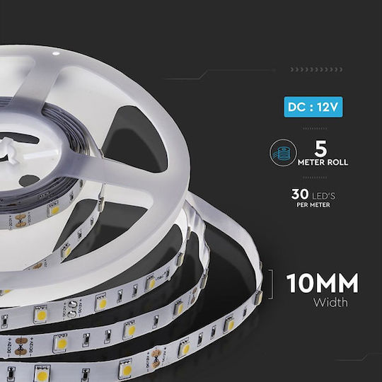 V-TAC LED Strip 12V Warm White Light 5m Type SMD5050