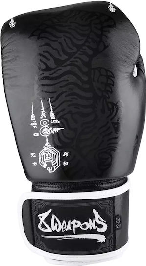 8 Weapons Leather Boxing Competition Gloves Black