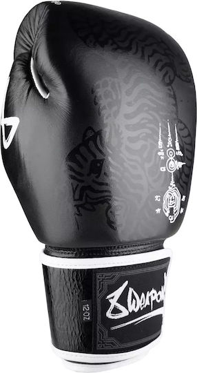 8 Weapons Leather Boxing Competition Gloves Black