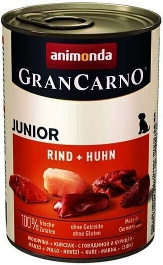 Animonda Gran Carno Wet Food Dogs in Cans with Beef and Turkey Grain-Free & Gluten-Free 400gr