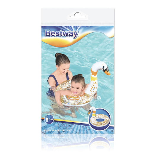 Bestway Inel de Înot pentru Copii Flamingo cu Diametru 61cm. Alb Lebăda