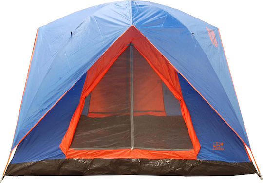 Panda Camping Tent Blue with Double Cloth 4 Seasons for 5 People 270x270x200cm Blue/Orange