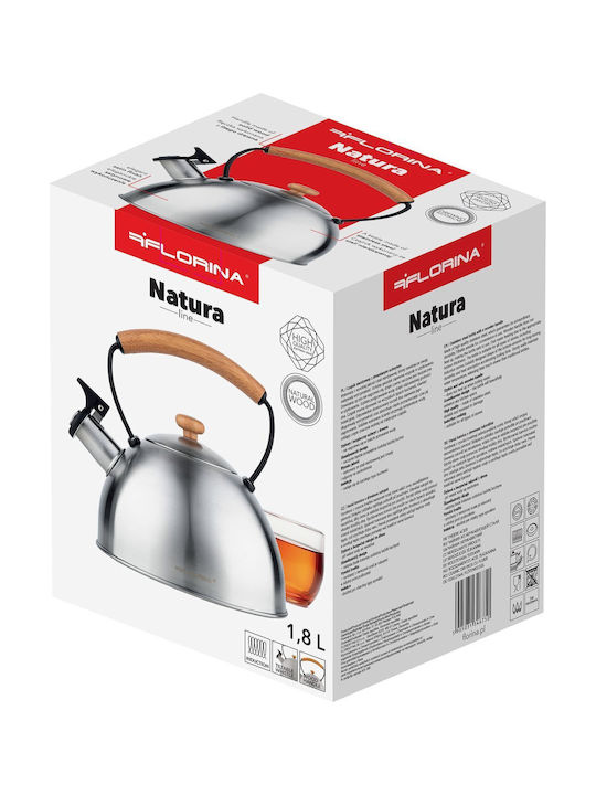 Florina Natura Line Whistles Βραστήρας Ανοξείδωτος Ασημί 1800ml