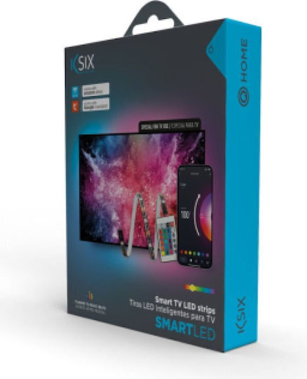 Ksix Smart Ταινία LED Τηλεόρασης USB 5V RGB Φως 6x50cm με Τροφοδοτικό & Τηλεχειριστήριο