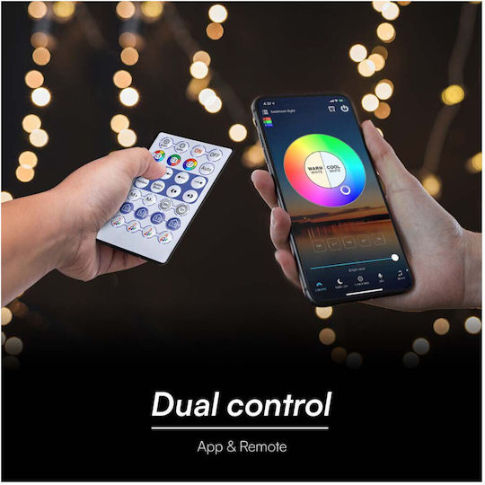 V-TAC Smart Ταινία LED Wi-Fi 24V RGB Φως 5m Τύπου SMD5050 με Τροφοδοτικό, Τηλεχειριστήριο & WiFi Controller