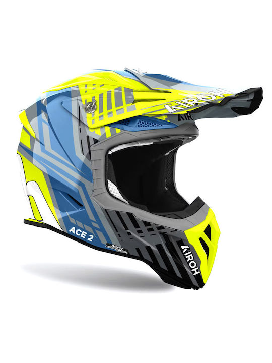 Airoh Aviator Ace 2 Proud Yellow Gloss Motorcycle Helmet Motocross ECE 22.06 1250gr