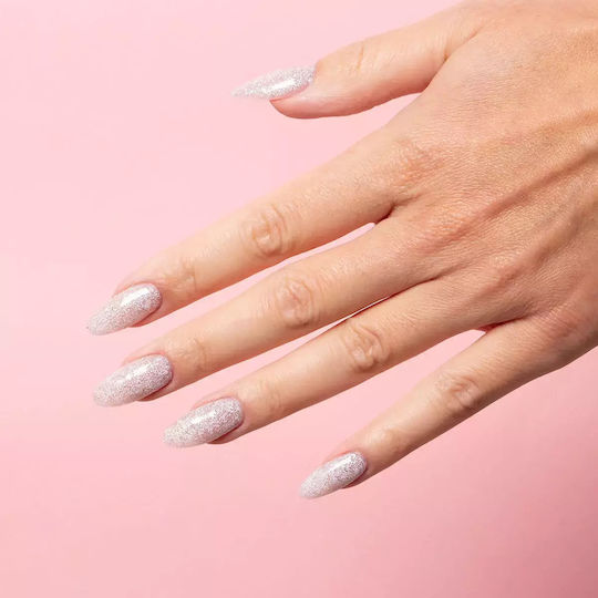 Semilac Semi-Permanent Nail Polish White Flash 605 with Glitter 7ml 1pcs