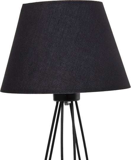 HomeMarkt LIVO Metal Table Lamp for Socket E27 with Black Shade and Base