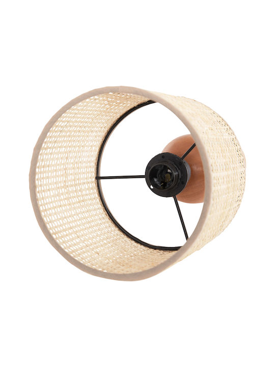 HomeMarkt Lyktur Table Lamp for Socket E14 with Beige Shade and Brown Base