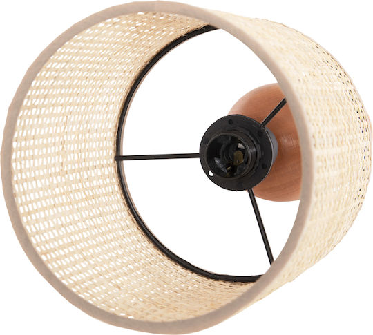 HomeMarkt Lyktur Table Lamp for Socket E14 with Beige Shade and Brown Base