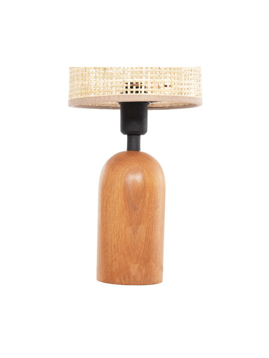 HomeMarkt Lyktur Table Lamp for Socket E14 with Beige Shade and Brown Base