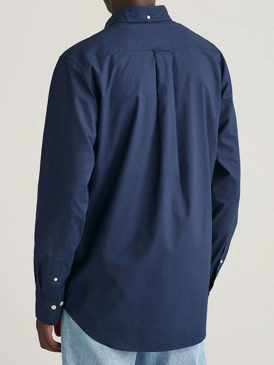 Long-sleeved Cotton Shirt 410 Marine