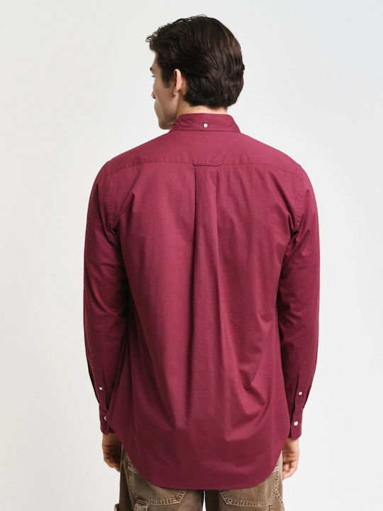 Long-sleeved Cotton Shirt Red Wine
