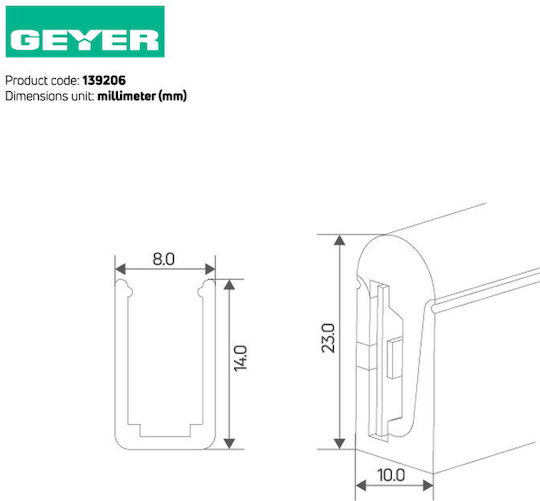 Geyer Водоустойчива LED Лента 24V Синьо Светлина 5м Неон Флекс
