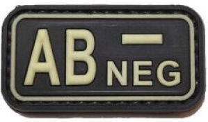 Blood Type Small Phosphorescent Patch PVC 3D Blood Type O+