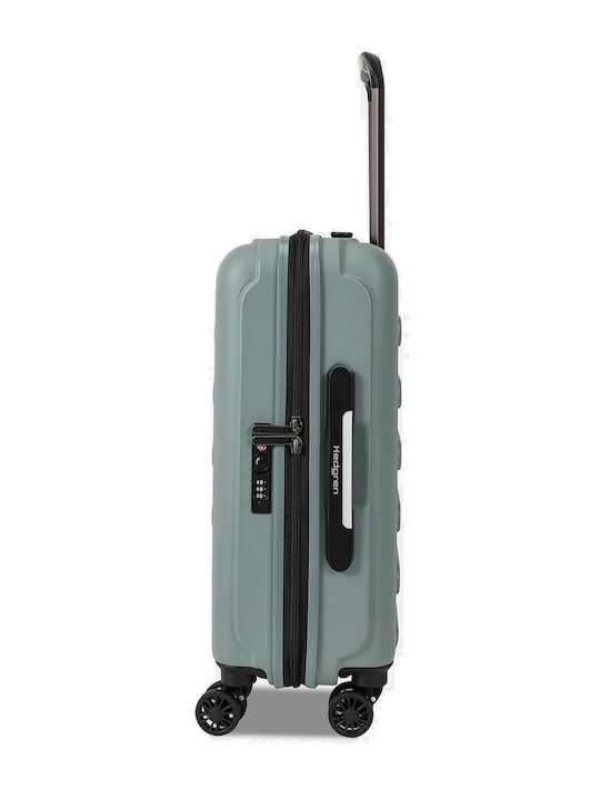 Hedgren Reisekoffer Kabine Hart Grau Grün mit 4 Rädern Höhe 55cm
